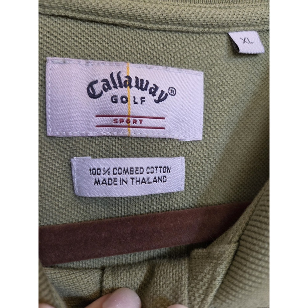 Callaway Mens Golf Polo Shirt Size XL Green Short Sleeve Collared‎ Button Cotton - Picture 10 of 11